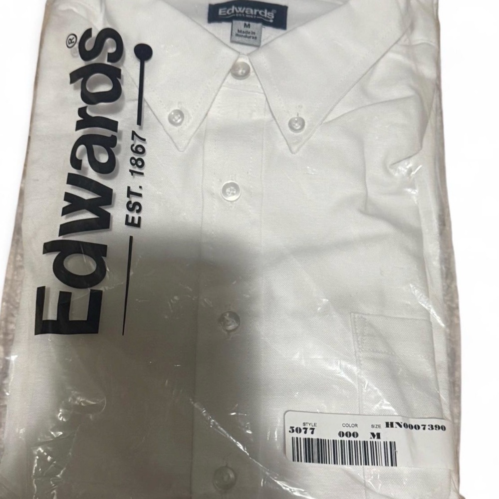 Edwards Professional Oxford White Button-Down Dress Shirt